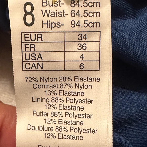 NWT SEAFOLLY Riviera Striped One Piece Swimsuit in French Blue Marle - Picture 9 of 10